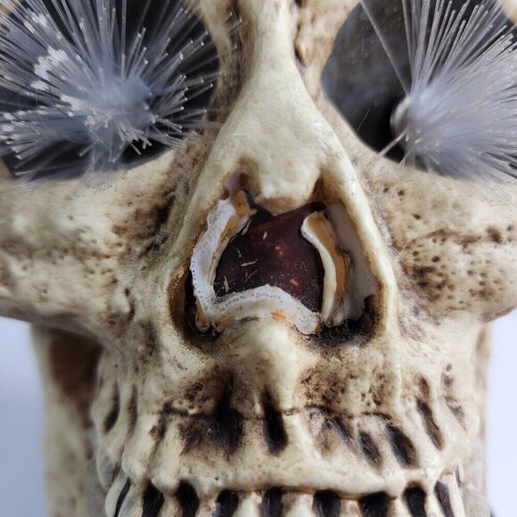 RARE VINTAGE KURT ADLER FIBER OPTIC SKULL CHANGES COLORS HALLOWEEN SKELETON HEAD - Picture 14 of 16